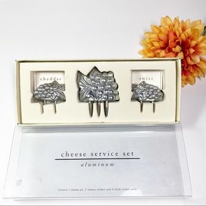 Cheese Service Charcuterie Cheese Board Serving Set of 7 Pins Markers Cards NEW